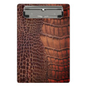 Mahogany Alligator Klassiek Reptielenleer (Faux) Mini Klembord (Voorkant)