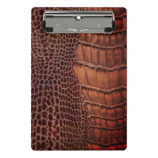 Mahogany Alligator Klassiek Reptielenleer (Faux) Mini Klembord (Voorkant)