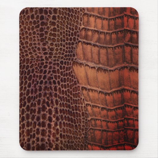 Mahogany Alligator Klassiek Reptielenleer (Faux) Muismat (Voorkant)