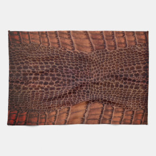Mahogany Alligator Klassiek Reptielenleer (Faux) Theedoek