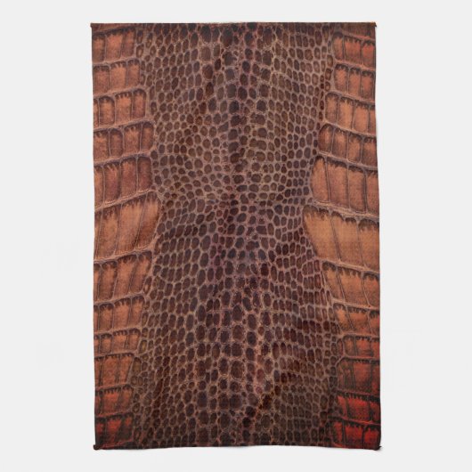 Mahogany Alligator Klassiek Reptielenleer (Faux) Theedoek (Verticaal)