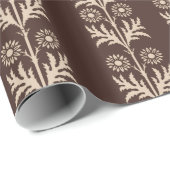 Mahogany Arts and Crafts Floral Stripe Cadeaupapier (Rol Hoek)