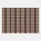 Mahogany Arts and Crafts Floral Stripe Inpakpapier Vel (Voorkant)