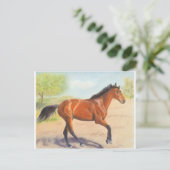 Mahogany Bay Horse Pastel Briefkaart (Staand voorkant)