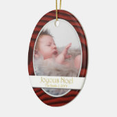 Mahogany Border Photo Holiday Keramisch Ornament (Links)