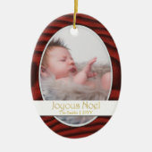 Mahogany Border Photo Holiday Keramisch Ornament (Voorkant)