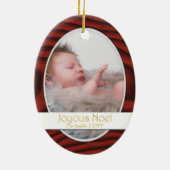Mahogany Border Photo Holiday Keramisch Ornament (Achterkant)