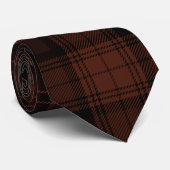 Mahogany Brown, Deep Brown en Rust Red Tartan Stropdas (Opgerold)
