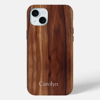 Mahogany Faux Woodgrain aanpassen iPhone 15 Mini Hoesje