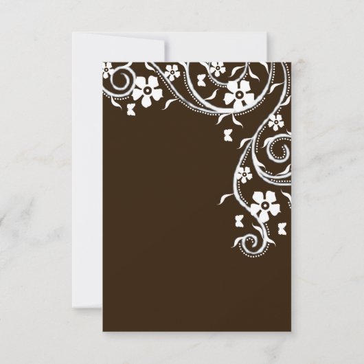 Mahogany Floral Swirls Bridal Shower Invitation Kaart (Achterkant)