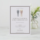 Mahogany Masculine Wedding Invitation Kaart (Staand voorkant)