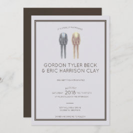 Mahogany Masculine Wedding Invitation Kaart