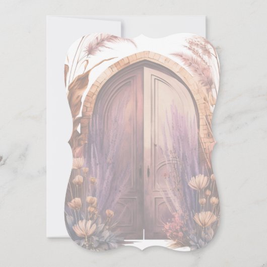 Mahogany Passage Elegant Rustic Wedding Invitation Kaart (Achterkant)