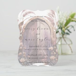 Mahogany Passage Elegant Rustic Wedding Invitation Kaart