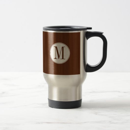 Mahogany Pinstripe Single Monogram Mok (Rechts)