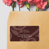 Mahogany Red Damask Classic Wedding Address Label