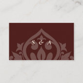Mahogany Red Elegant Minimal Damask Wedding RSVP Informatiekaartje (Achterkant)