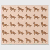 Mahogany Red Golden Retriever Cartoon Dog Pattern Cadeaupapier (Vlak)