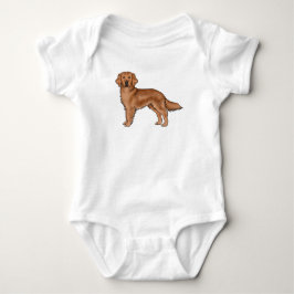 Mahogany Red Golden Retriever Schattig Cartoon Dog Romper