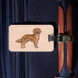 Mahogany Red Golden Retriever Schattige Cartoon Do Bagagelabel