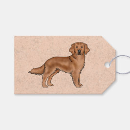 Mahogany Red Golden Retriever Schattige Cartoon Do Cadeaulabel