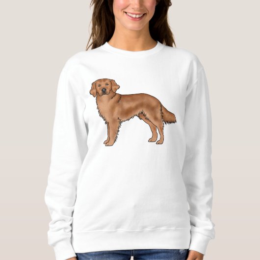 Mahogany Red Golden Retriever Schattige Cartoon Do Trui