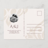 Mahogany Red Ivory Fotobruiloft Bewaar de datum An Aankondigingskaart (Achterkant)