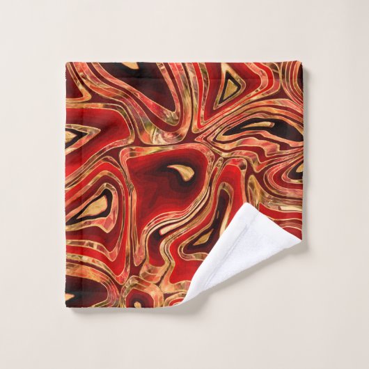 Mahogany Red Liquid Marble abstract Bad Handdoek (Wasdoekje)