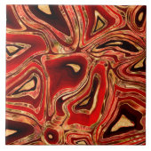 Mahogany Red Liquid Marble abstract Tegeltje (Voorkant)