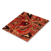 Mahogany Red Liquid Marble abstract Tegeltje (Zijkant)