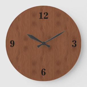 Mahogany Red Wood Grain Illustratie Grote Klok