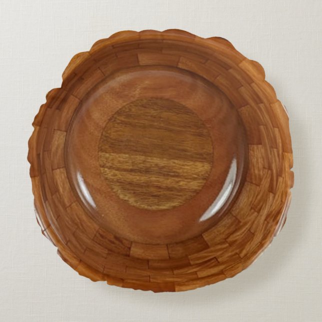 MAHOGANY SEGMENTED BOWL ROND KUSSEN (Voorkant)