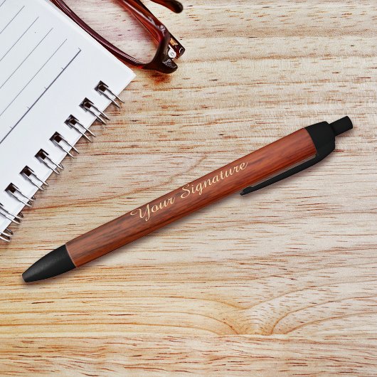 Mahogany Wood Print Signature Zwarte Inkt Pen