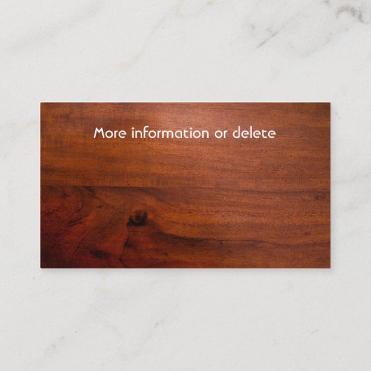 Mahogany Wood Surface Visitekaartje (Achterkant)