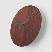 Mahogany Wood Texture Ronde Klok (Hoek)