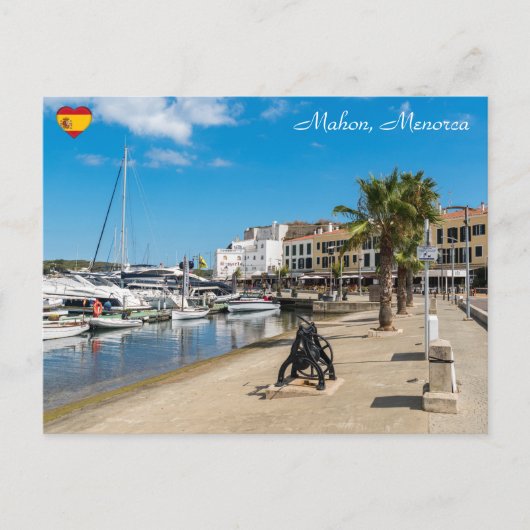 Mahon Harbour en paseo maritimo - Menorca, Spanje Briefkaart (Voorkant)
