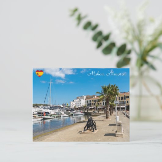 Mahon Harbour en paseo maritimo - Menorca, Spanje Briefkaart (Staand voorkant)