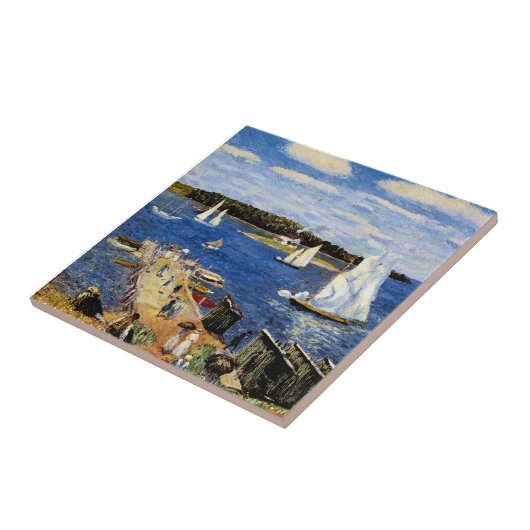 Mahone Bay van William Glackens Tegeltje (Zijkant)