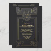 Mahonie Afstuderen Uitnodiging (Voorkant / Achterkant)