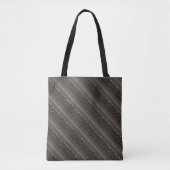 Mahonie diagonale streepprint met twee patronen tote bag (Voorkant)