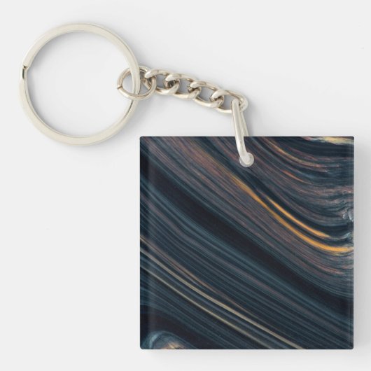 Mahonie Goudglans Obsidiaan Sleutelhanger (Voorkant)