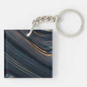 Mahonie Goudglans Obsidiaan Sleutelhanger (Achterkant)