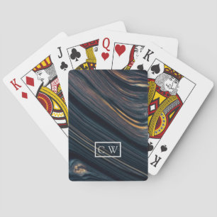 Mahonie goudscheen obsidiaan pokerkaarten