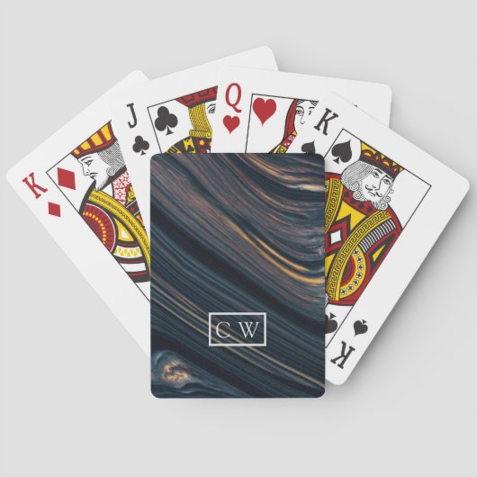 Mahonie goudscheen obsidiaan pokerkaarten (Achterkant)