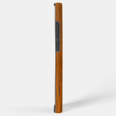 Mahonie hout en bruin teather textuur monogram samsung galaxy hoesje (Rechterkant)