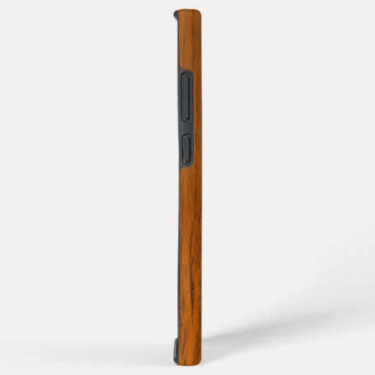 Mahonie hout en bruin teather textuur monogram samsung galaxy hoesje (Rechterkant)