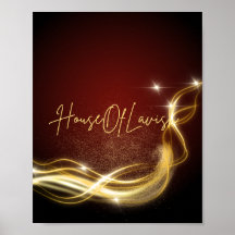Mahonie Luxe House Of Lavish Goud Swirl Poster