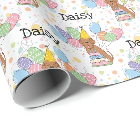 Mahonie Napolitaanse Mastiff Hond Verjaardag Cadeaupapier (Rol Hoek)