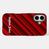 Mahonie rood en zwart Case-Mate iPhone case (Achterkant (horizontaal))