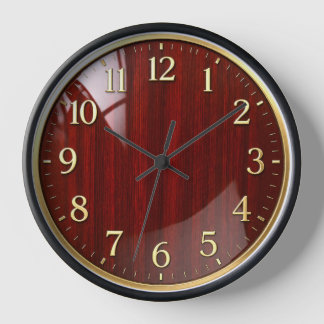 Mahonie Rood Houten sierklok